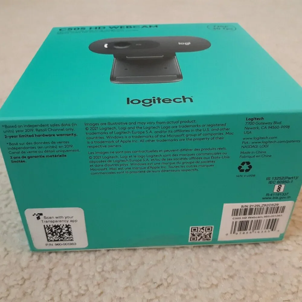 Logitech C505 HD Wired Business Webcam with 720p 30 fps and Long-Range Mic